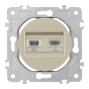 Розетка телефонная RJ11 + компьютерная RJ45 Arte Milano 202.44-1.shampan