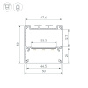 Профиль Arlight SL-LINE-5050-2000 ANOD с рефлектором (Алюминий) 064465