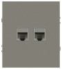Розетка Эра Arktik 16-3108-07 информационная двойная 2XRJ45 титан Б0070490
