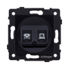 Розетка двойная RJ11 + RJ45 Cat.6, черный Kollinger REA-011BK для Aspekt, Eleganz, Reflex