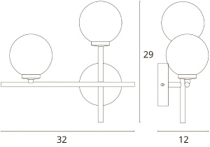 Бра Arte Lamp Bolla-Piccolo A3988AP-2AB