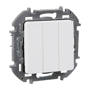 Выключатель 3-кл, винтовые клеммы, 10 AX , 250 В. Legrand/Daccord Inspiria 673540