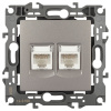 Розетка компьютерная двойная RJ45 Эра 12-3108-16 Б0065665