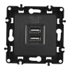 Розетка USB 2.1А+1А Arte Milano 217.46-1.black
