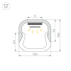 Профиль Arlight LINE-D-1111-2000 SQUARE ANOD (Алюминий) 061084