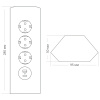 Блок розеток 50F (NEW) (3 секции и 2 USB) Mebax 00-00001588