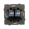 Механизм компьютерной розетки двойной Arlight SCT-TENDO-MPC2-PL-WH (RJ-45, CAT6) 054100