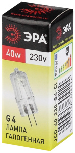 Лампа галогенная Эра G4 40W 3000K G4-JCD-40W-230V-CL C0039280