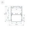 Алюминиевый профиль Arlight SL-LINIA52-3L-F-2000 ANOD 044682