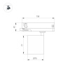 Трековый трехфазный светильник Arlight LGD-DYKE-4TR-R75-16W Day4000 (BK, 20 deg, 230V) 052133