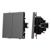 Выключатель проходной 2 кл софт-тач серый базальт Arlight SWT-MKP2-SFPL-GR (250V, 10A) 054257(1)