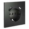 Накладка для розетки с заземлением и защитными шторками, с USB A+C Voltum S70 (титан) VLS001006
