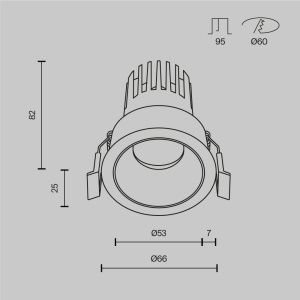 Встраиваемый светильник Maytoni Technical Dip DL115-10W-3K-B