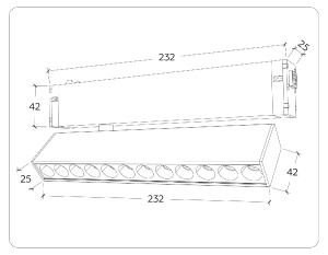 Трековый магнитный светильник Ambrella Light Magnetic 220V GL1341
