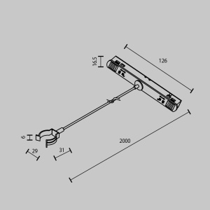 Коннектор с тросовым подвесом Maytoni Exility TRA101SWT-2B