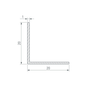 Уголок Arlight ARH-W20x20x1-3000 WHITE (Алюминий) 063301