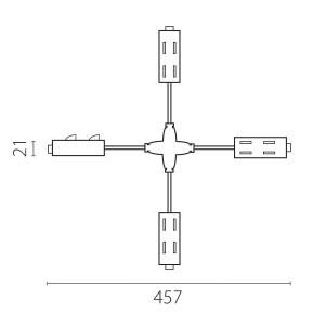 Соединитель питания Х-образный гибкий Lightstar Teta Pro 505294