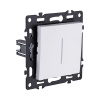 Выключатель 1-клавишный проходной 10А/250В с LED подсветкой, белый Kollinger Asthetik AS-008WH