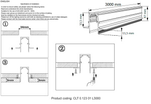 Шинопровод магнитный встраиваемый Crystal  Lux CLT 0.123 01 L3000 WH