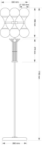 Торшер Kutek Bari BAR-LS-3 (ZM)