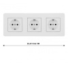 Розетка тройная (трехпостовая) с/з и шторками Arte Milano SET16-3-40-1x3 white