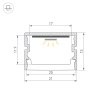 Профиль Arlight FANTOM-BENT-W21-SIDE-2000 ANOD (Алюминий) 064492