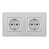 Розетка Arte Milano SET16-2-40-1x2 silver