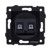 Розетка двойная Ethernet RJ45 Cat.6, черный Kollinger REA-019BK для Aspekt, Eleganz, Reflex
