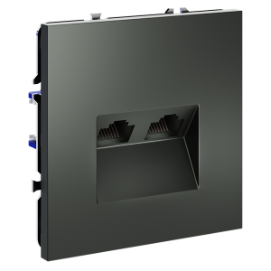 Розетка компьютерная двойная Voltum S70 VLS060206 (титан)