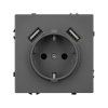 Механизм розетки с USB зарядкой Arlight SCT-NOBE-MUAA-SFPL-GR (230V, 16A) 054291