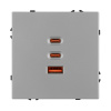 USB Розетка тип А+С+С софт-тач никель Arlight SCT-MUACC-SFPL-FC-IS (65W, QC3) 061838(1)