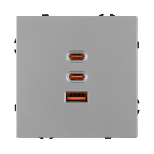 Механизм розетки с быстрой USB зарядкой Arlight SCT-NOBE-MUACC-SFPL-FC-IS (65W, QC3) 061838
