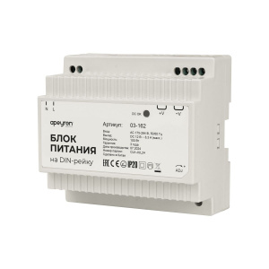 Блок питания на DIN рейку Apeyron 12В, 100Вт, 175-264В, 8,3А, IP20 03-162