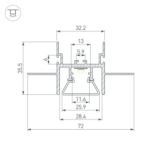 Профиль с экраном Arlight STRETCH-CEIL-CENTER-S-2000 044272