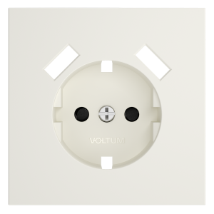 Накладка для розетки с заземлением и защитными шторками, с USB A+A Voltum S70 (хлопок) VLS000913