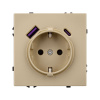 Механизм розетки с USB зарядкой Arlight SCT-NOBE-MUAC-SFPL-GD (230V, 16A) 054286