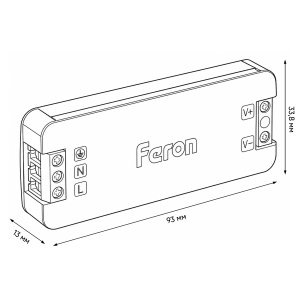 Трансформатор для светодиодной ленты Feron LB010 48W 24V IP20 53144