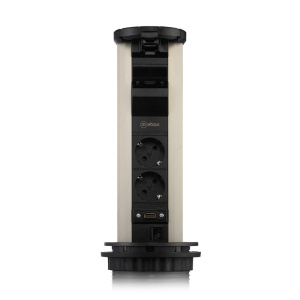 Блок розеток 12J (2 секции, USB type A+C + RJ45 + HDMI) беспроводная зарядка Mebax 00-00002597