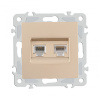 Розетка телефонная RJ11 + компьютерная RJ45 Arte Milano 206.44-1.shampan