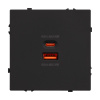 Механизм розетки с быстрой USB зарядкой Arlight SCT-NOBE-MUAC-SFPL-FC-BK (65W, QC3) 054317