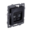 Розетка двойная RJ11 + RJ45 Cat.6, черный Kollinger REA-011BK для Aspekt, Eleganz, Reflex