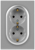 Розетка Эра Arktik 16-2104-03 двойная с заземлением 2X2P+E Schuko 16А-250В алюминий Б0070446
