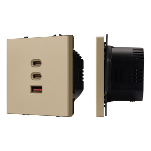 Механизм розетки с быстрой USB зарядкой Arlight SCT-NOBE-MUACC-SFPL-FC-GD (65W, QC3) 061836