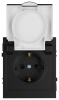 Розетка Эра Arktik 16-2103-05 с заземлением 2P+E Schuko со шторками с крышкой 16А-250В антрацит Б0070438
