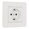 Комплект розетки с/з и шторками и рамкой Arte Milano SET16-1-40-1 white