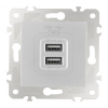 Розетка USB 2.1А+1А Arte Milano 203.46-1.silver