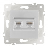 Розетка телефонная RJ11 + компьютерная RJ45 Arte Milano 203.44-1.silver