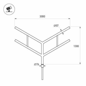 Кронштейн Arlight OXOR-SY4-3000x76-L1300 BLACK 051662