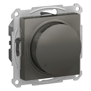 Светорегулятор (диммер) повор-нажим, LED, RC, 400Вт, Systeme Electric AtlasDesign Сталь ATN000923
