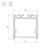 Алюминиевый профиль Arlight с экраном SL-LINE-3535-2500 WHITE+OPAL 036302